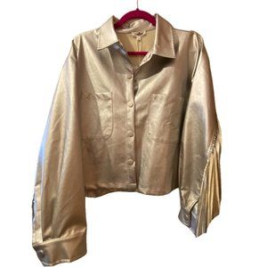 Silver Faux Leather Jacket